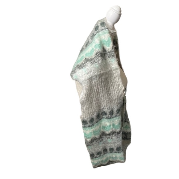 Aeropostale Charcoal Grey Turquoise Blue White Multi-Design Infinity Scarf NWT - Picture 4 of 8